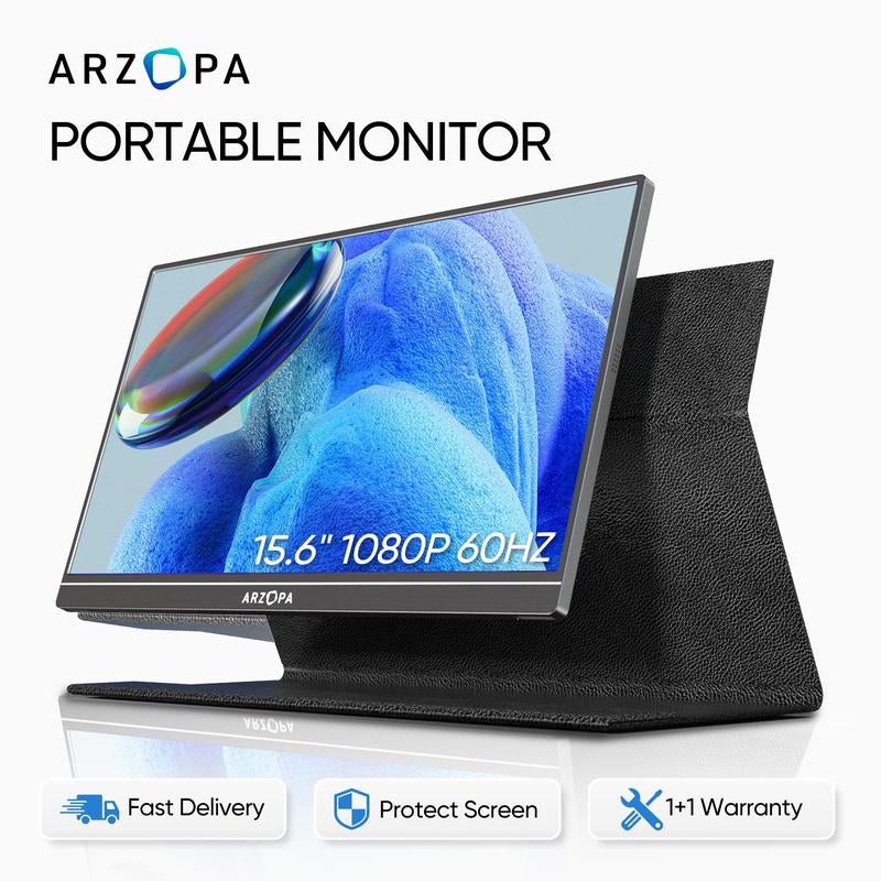 ARZOPA 15.6" FHD Portable Monitor – USB - C, HDMI, HDR - Techifty