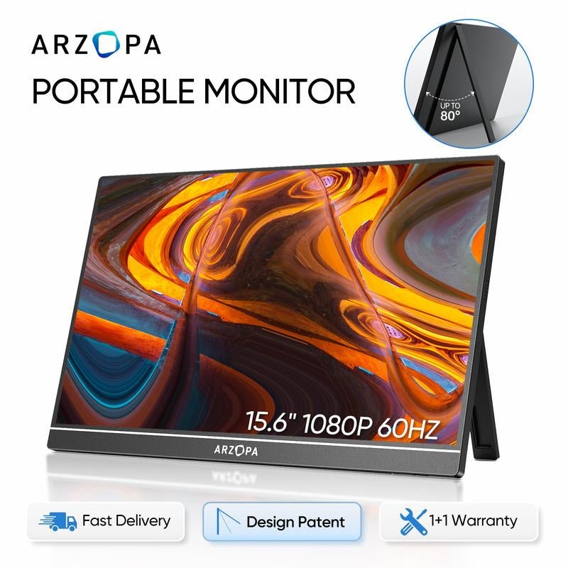 ARZOPA 15.6" FHD Portable Monitor – USB - C, HDMI, HDR - Techifty