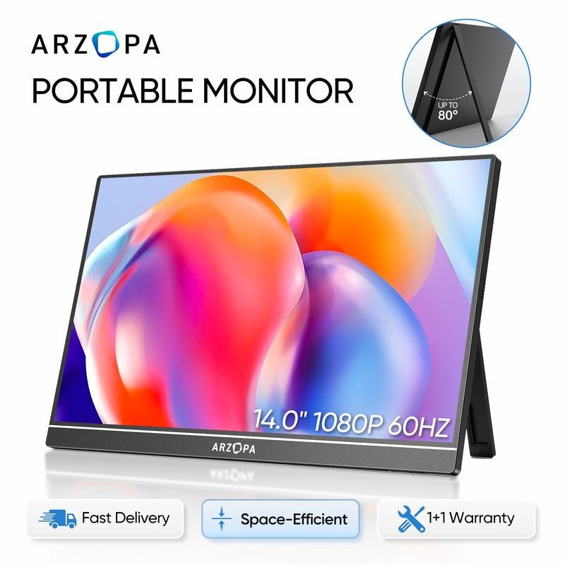 ARZOPA 15.6" FHD Portable Monitor – USB - C, HDMI, HDR - Techifty