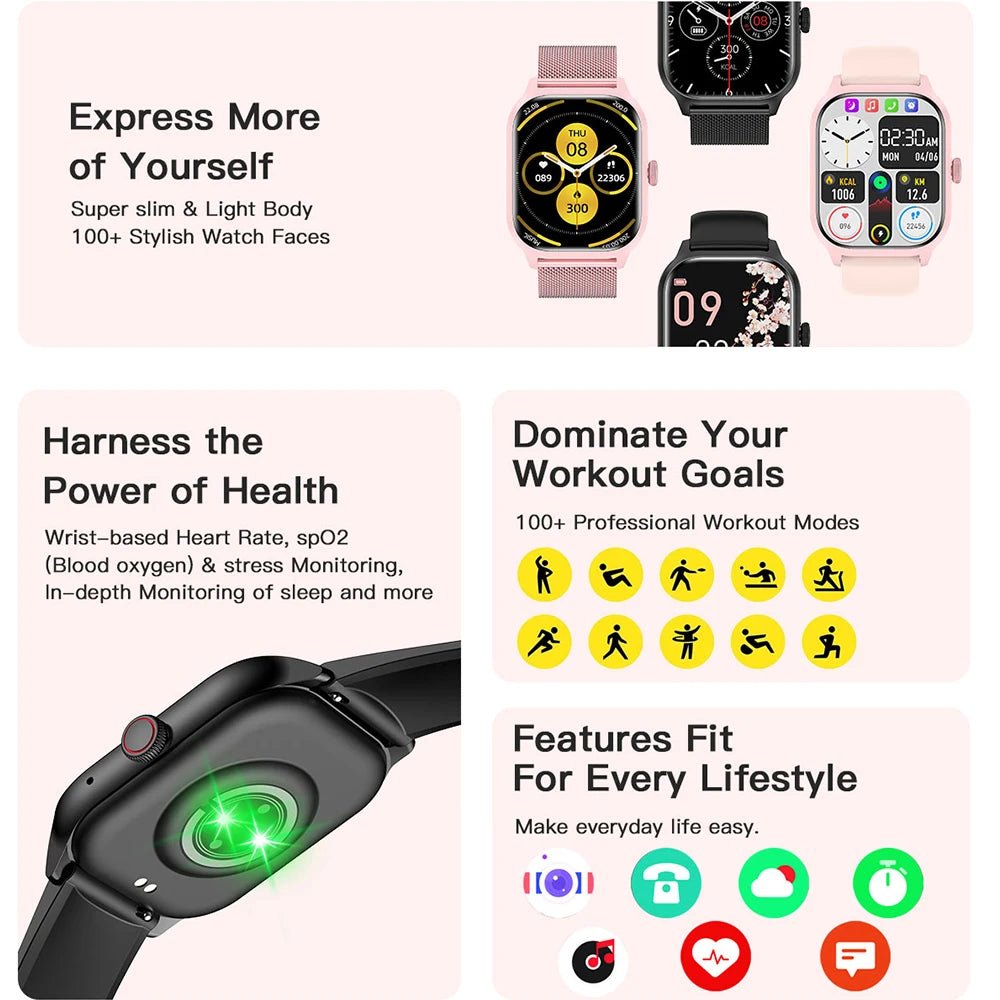 Techifty™ Smart Watch with Multi - Sport Modes & Notifications - Techifty