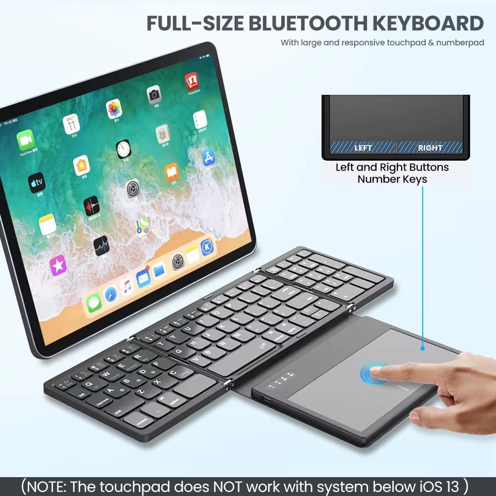 Techifty FoldMate™ Wireless Bluetooth Keyboard with Touchpad - Techifty