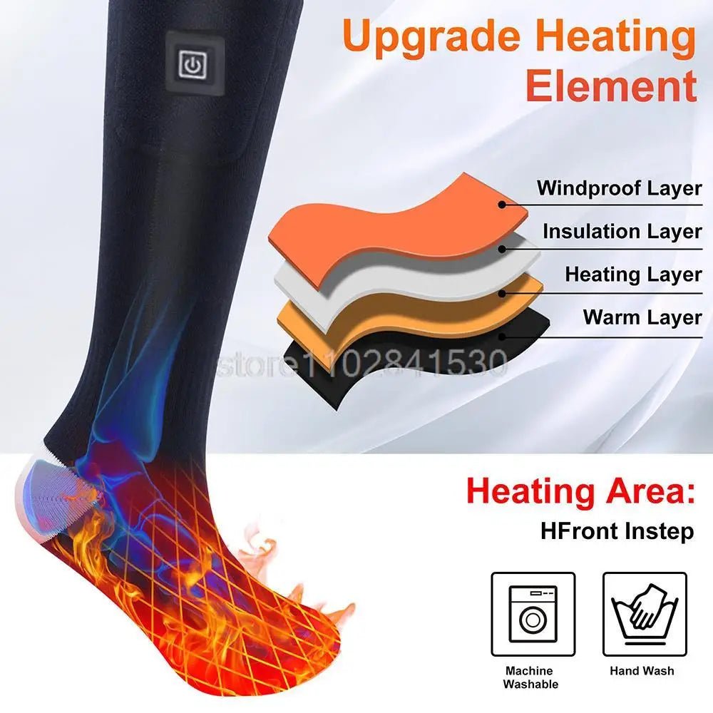 Techifty HeatStep™ Rechargeable Heated Socks - Thermal Foot Warmers for Outdoor Winter Activities - Techifty