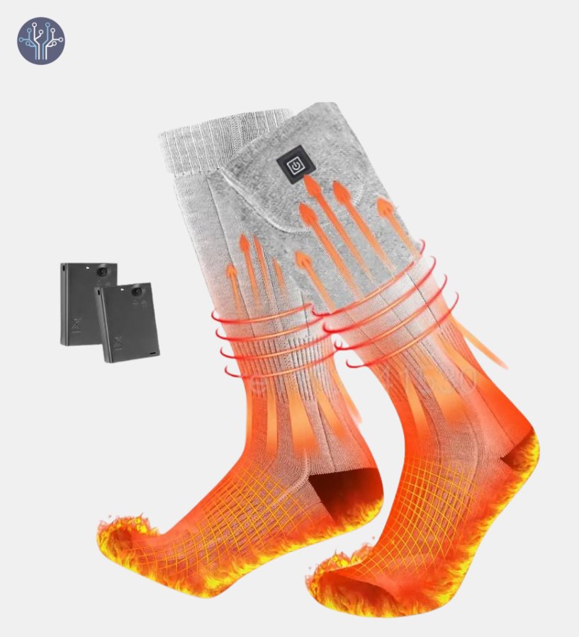 Techifty HeatStep™ Rechargeable Heated Socks - Thermal Foot Warmers for Outdoor Winter Activities - Techifty