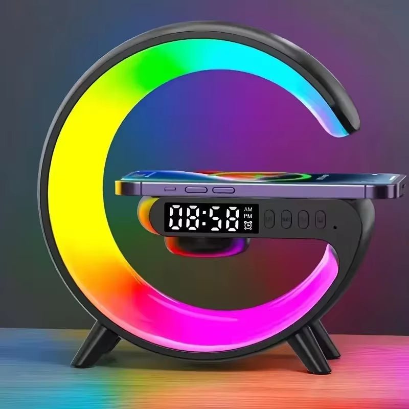 Techifty Multifunction Wireless Charger Stand™ – RGB Light, Alarm Clock & Speaker - Techifty