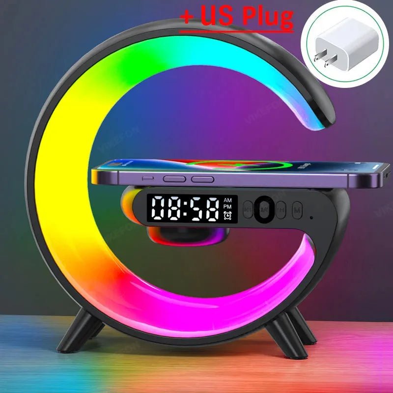 Techifty Multifunction Wireless Charger Stand™ – RGB Light, Alarm Clock & Speaker - Techifty